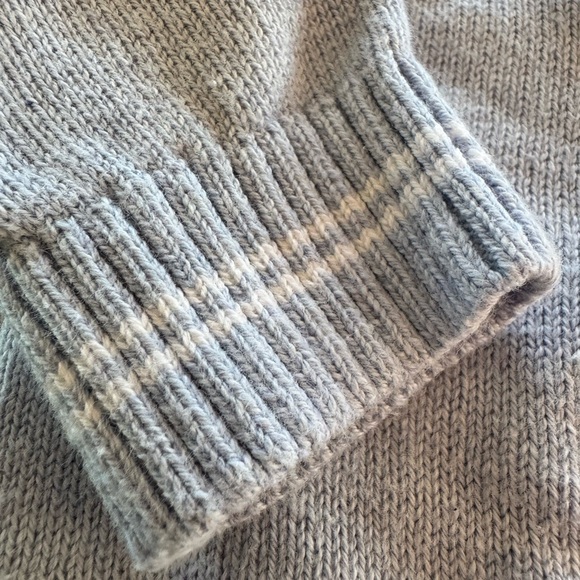 Janie and Jack Light Blue Sweater with Bunny Design Cotton Crewneck / 6-12 month - Picture 4 of 8